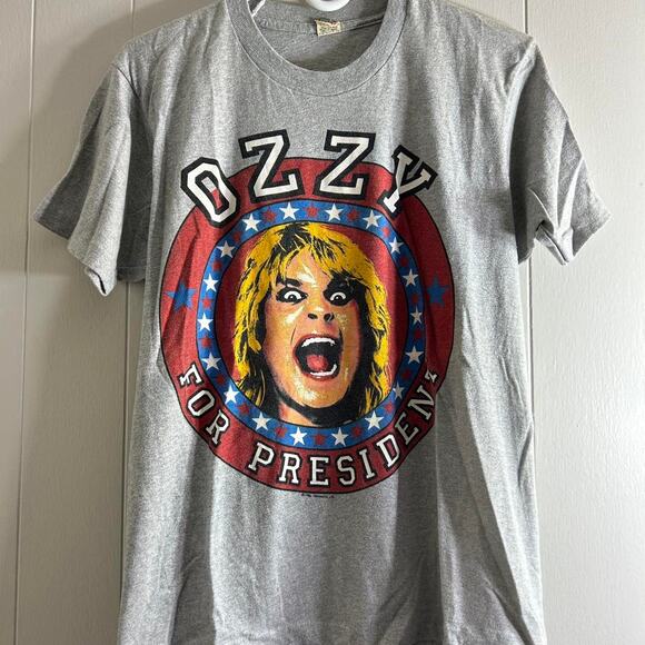 vintage 1984 OZZY OSBOURNE Ozzy For President double sided tee shirt LARGE - Picture 3 of 8